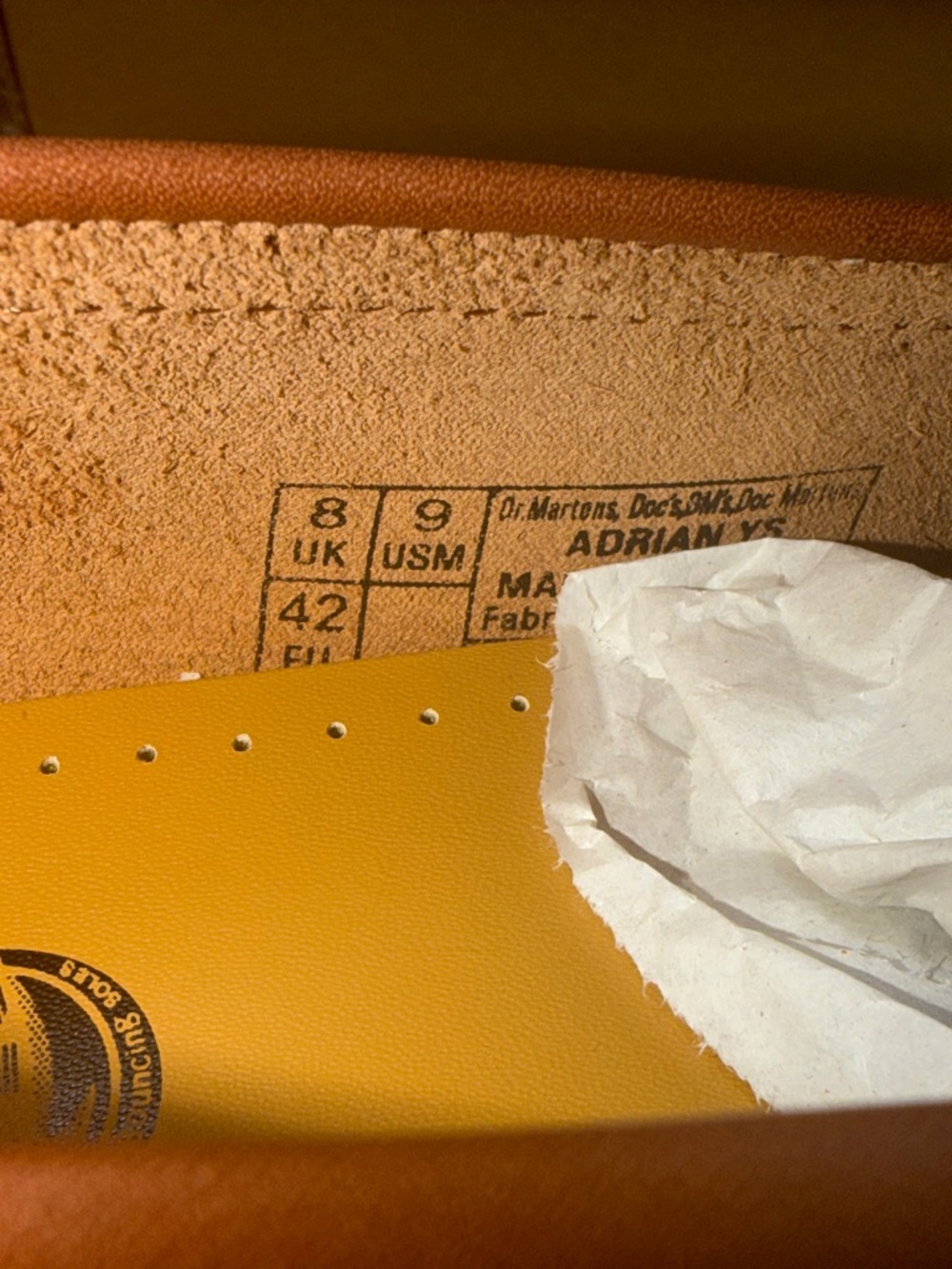 Dr. Martens Adrian YS Brown Leather Loafers- New- size 9 NIB Saddle Tan Color - Picture 9 of 13